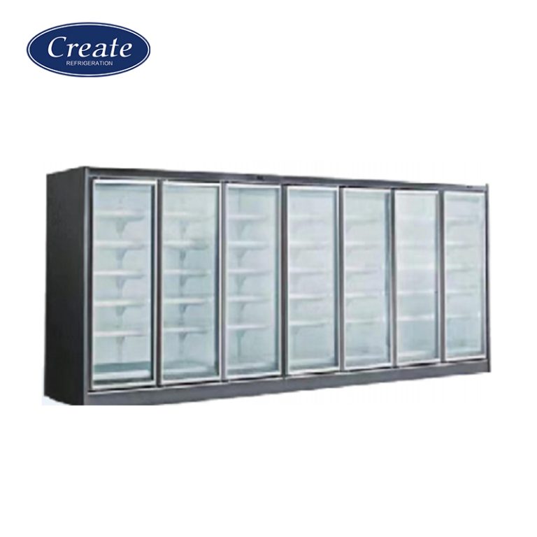 Split Glass Door Chiller and Freezer Have the Same Appearance