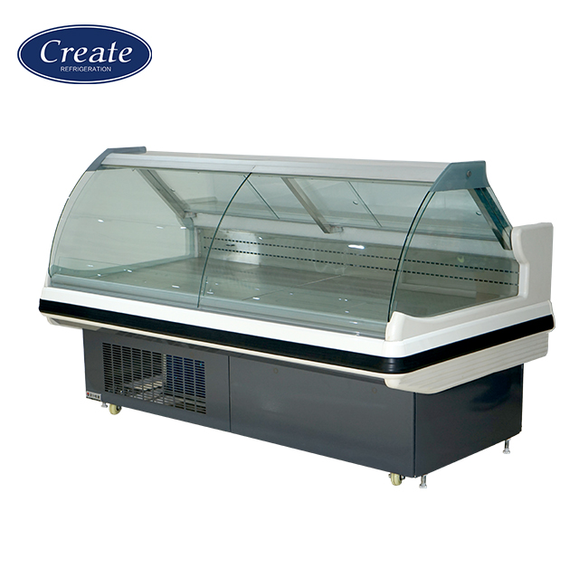 Supermarket Service Counter Display Cooler For Meat and Cooked Food