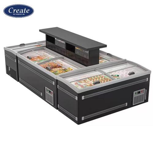 Supermarket Commercial High-end And Luxury Combination Island Cabinet Refrigerator Freezer