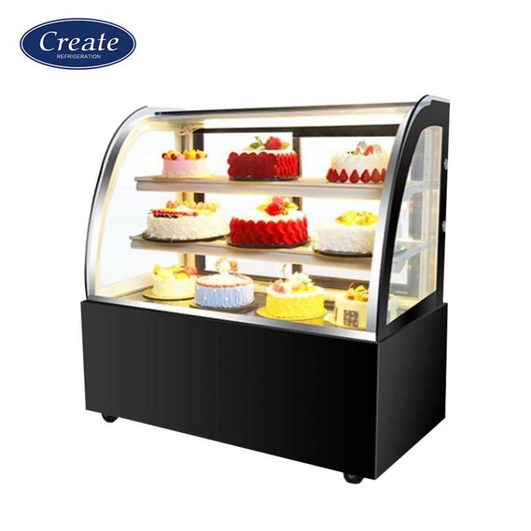 Commercial Front Curved Glass Display Cake Refrigerator Showcase Price For Dessert Shop