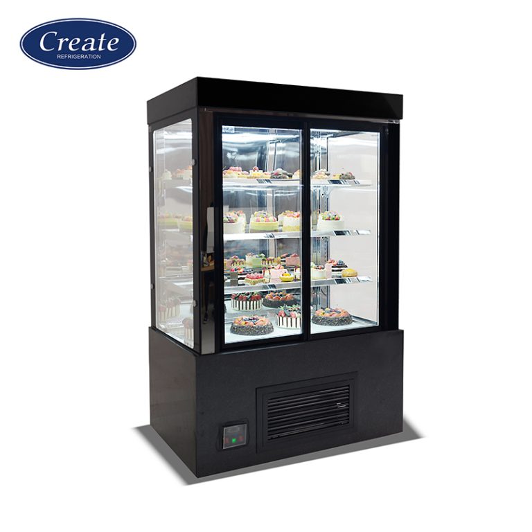 Vertical Vitrine Glass Cake Display Cooler Pastry / Dessert / Bread Display Showcase